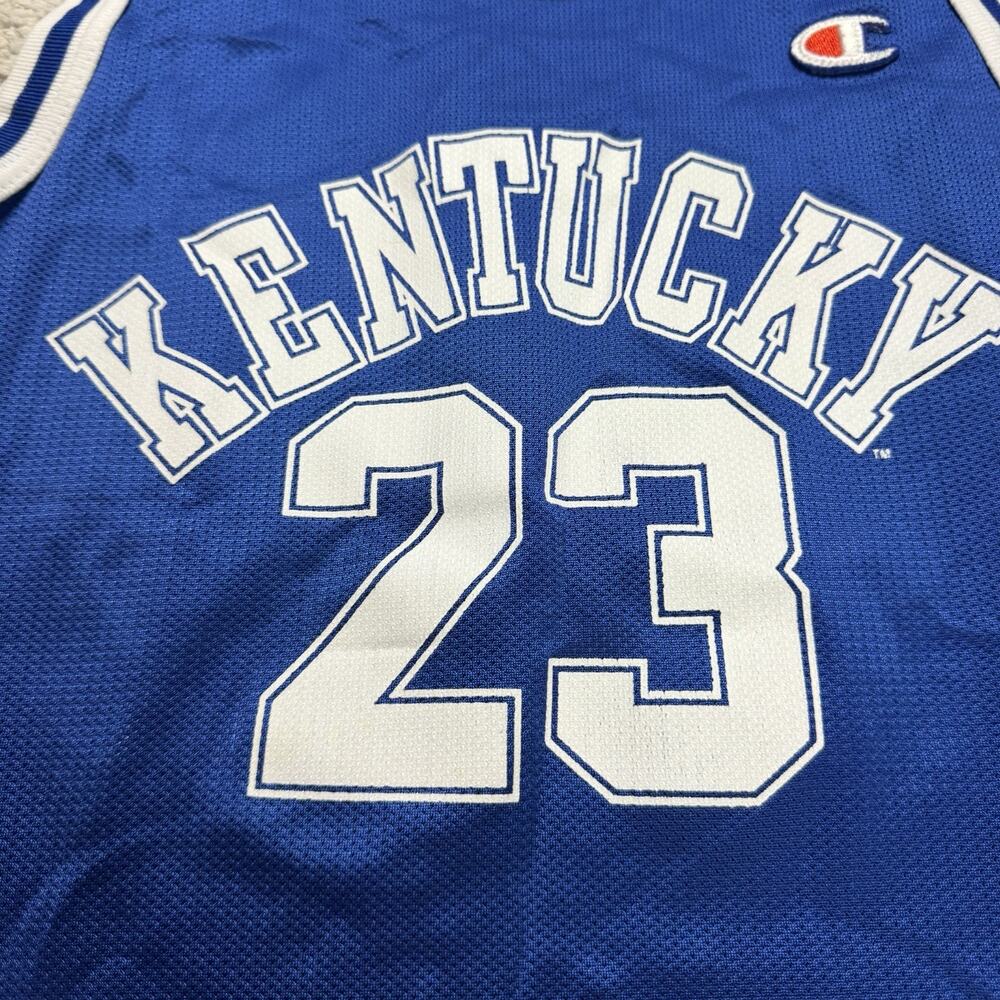 Vintage 90s Derek Anderson Kentucky Wildcats Champion Basketball Jersey Size 36 - Picture 3 of 8
